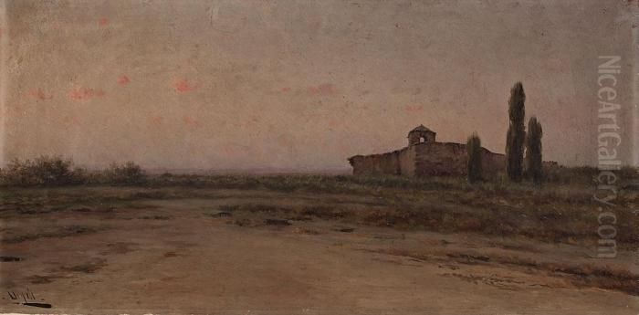 Paisaje Oil Painting by Modesto Urgell y Inglada
