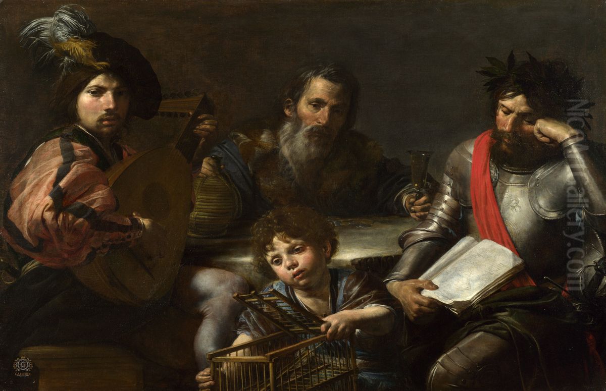 The Four Ages Of Man Oil Painting by Valentin De Boulogne
