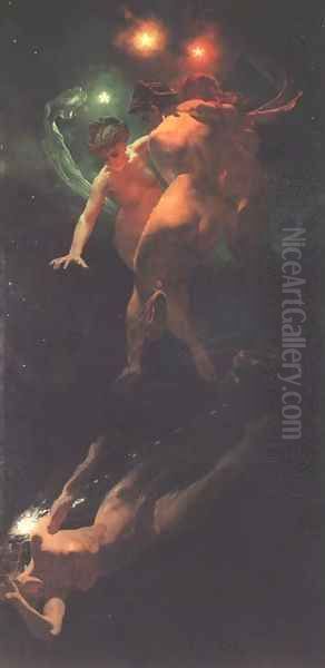 The Triumph of the Genius of Destruction 1878 2 Oil Painting by Mihaly von Zichy