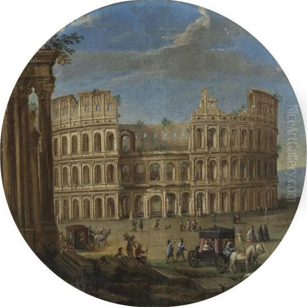 Vue Du Colisee A Rome Oil Painting by Hendrik Frans van Lint (Studio Lo)
