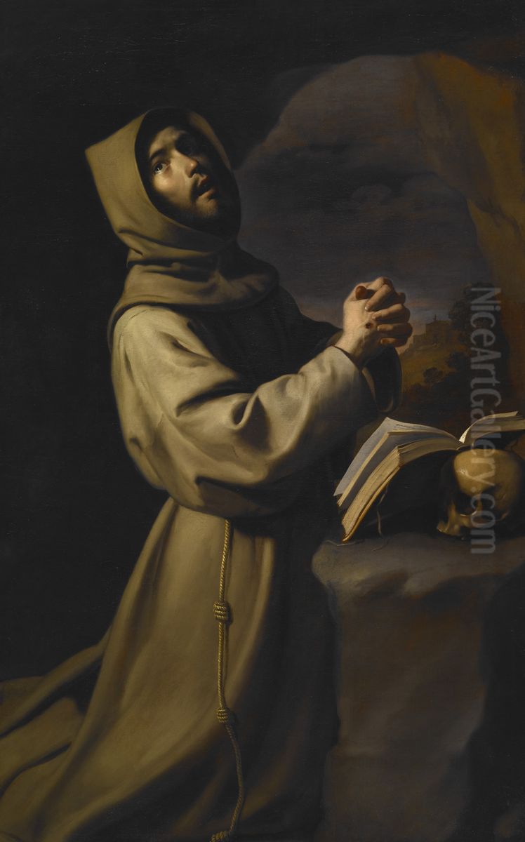 St. Francis in Meditation Oil Painting by Francisco De Zurbaran