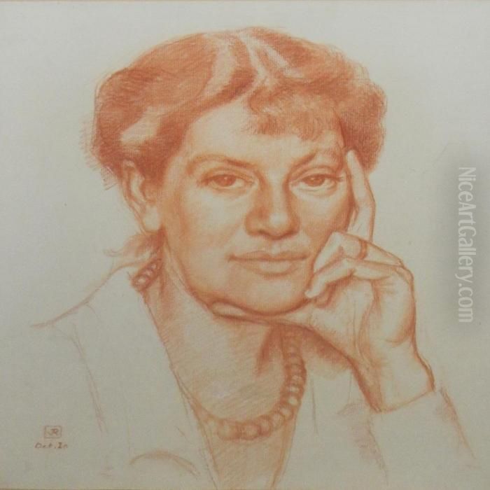 Portrait Of Suzanne Weyher Schlumberger Oil Painting by Theo van Rysselberghe