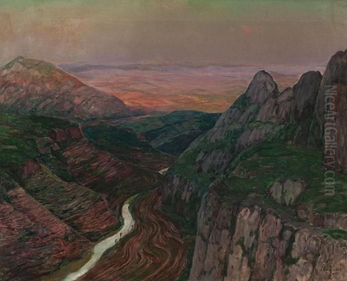 Paisaje Oil Painting by Joaquin Vancells Y Vieta