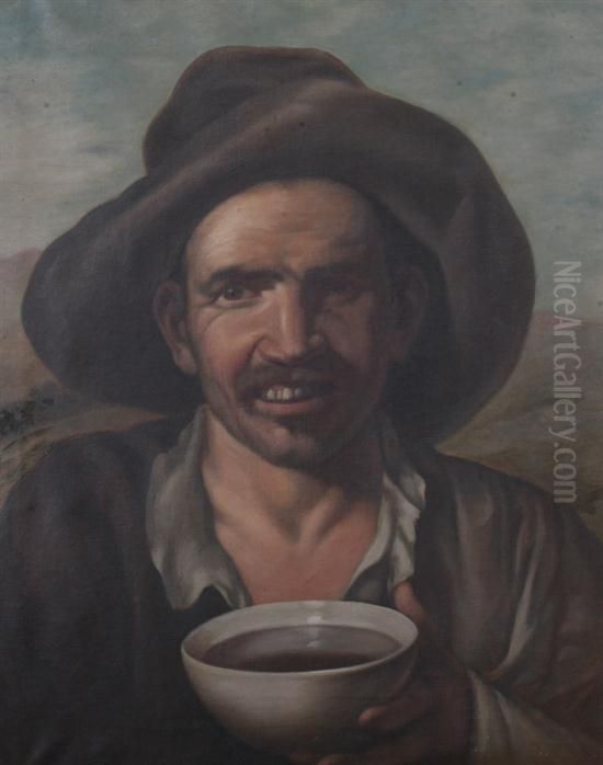Detail From 'los Borrachos' Oil Painting by Diego Rodriguez de Silva y Velazquez