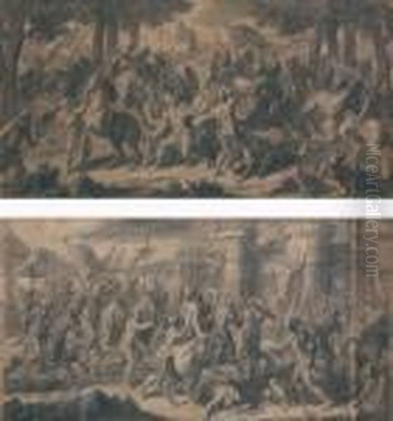 Siege D'une Ville 
Choc De Cavalerie Oil Painting by Francois Verdier