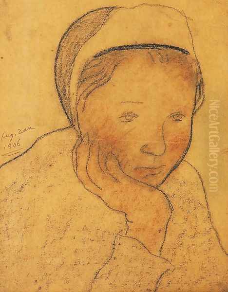 Breton Girl Oil Painting by Eugene Zak