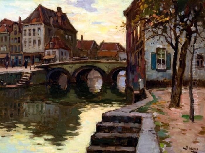 Brug Over Stadsgracht Oil Painting by Bernard, Ben Viegers