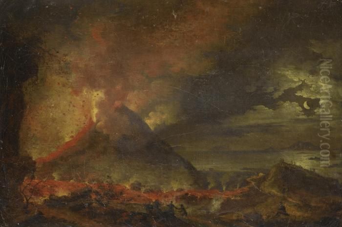Vue Du Vesuve En Eruption Oil Painting by Pierre-Jacques Volaire