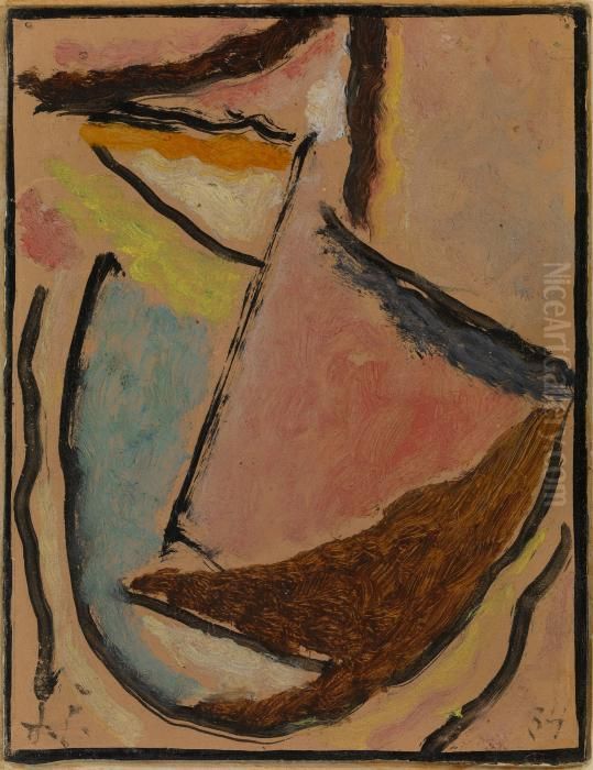 Meditation (kleiner Abstrakter Kopf) Oil Painting by Alexei Jawlensky