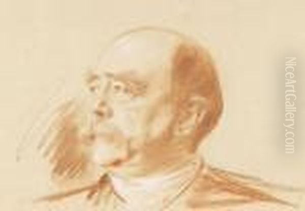 Portrat Furst Bismarck Im Dreiviertelprofil Oil Painting by Lenbach Franz Von