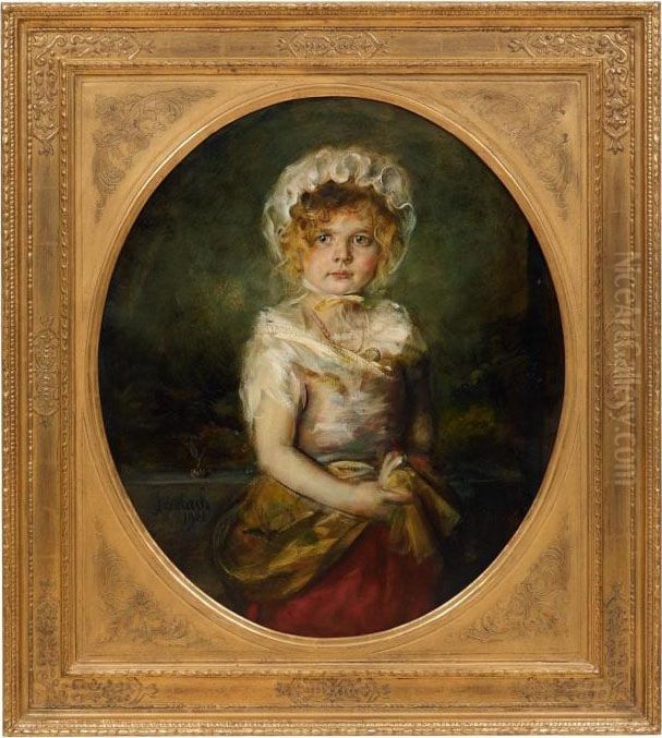 Bildnis Eines Madchens Oil Painting by Lenbach Franz Von