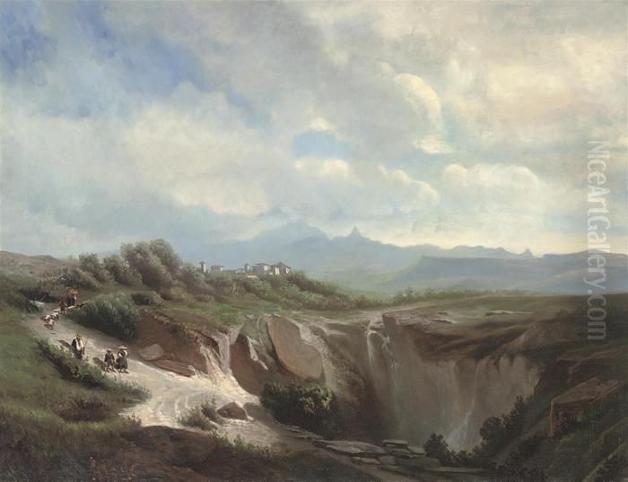 The Road To Market Oil Painting by Leopold Heinrich Voscher