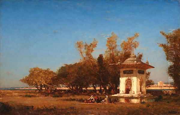 Fontaine de la Sultane Mihrisah Oil Painting by Felix Ziem