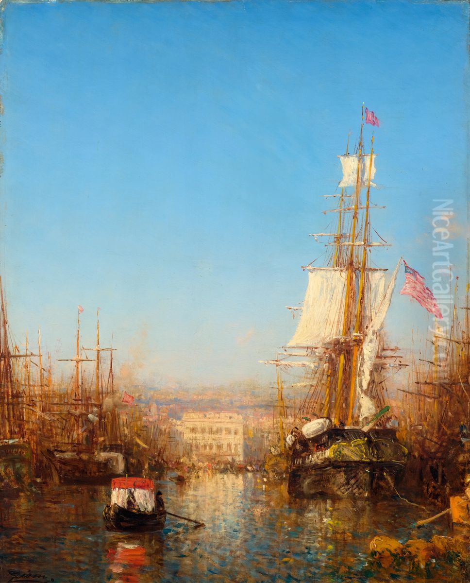Le port de Marseille Oil Painting by Felix Ziem