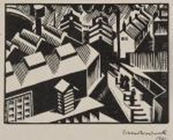 Yorkshire Oil Painting by Edward Wadsworth