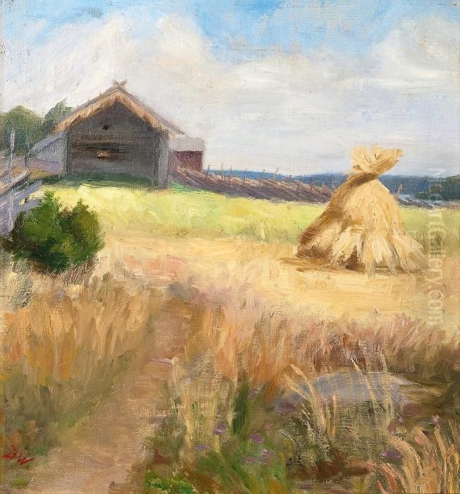 Kirjala Oil Painting by Dora Wahlroos