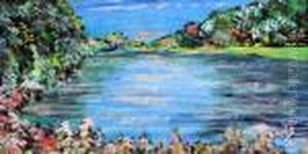 Lake Scenes Oil Painting by Louis Wain