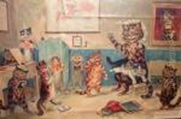 The Naughty Puss Oil Painting by Louis Wain