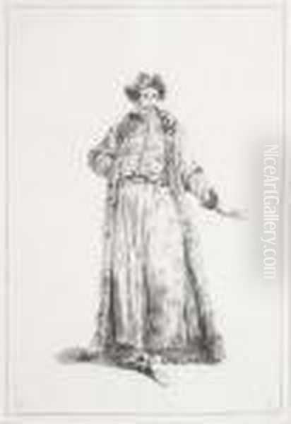 Oriental Vu En Pied Oil Painting by Jean-Antoine Watteau