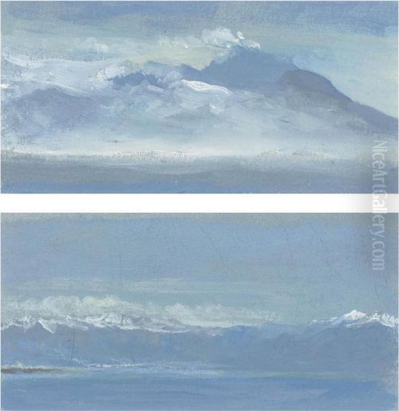 Vesuvius; And The Bay Of Naples Oil Painting by George Frederick Watts