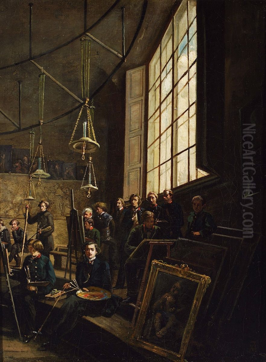 Interior of the School of Fine Arts in Warsaw Oil Painting by Marcin Zaleski