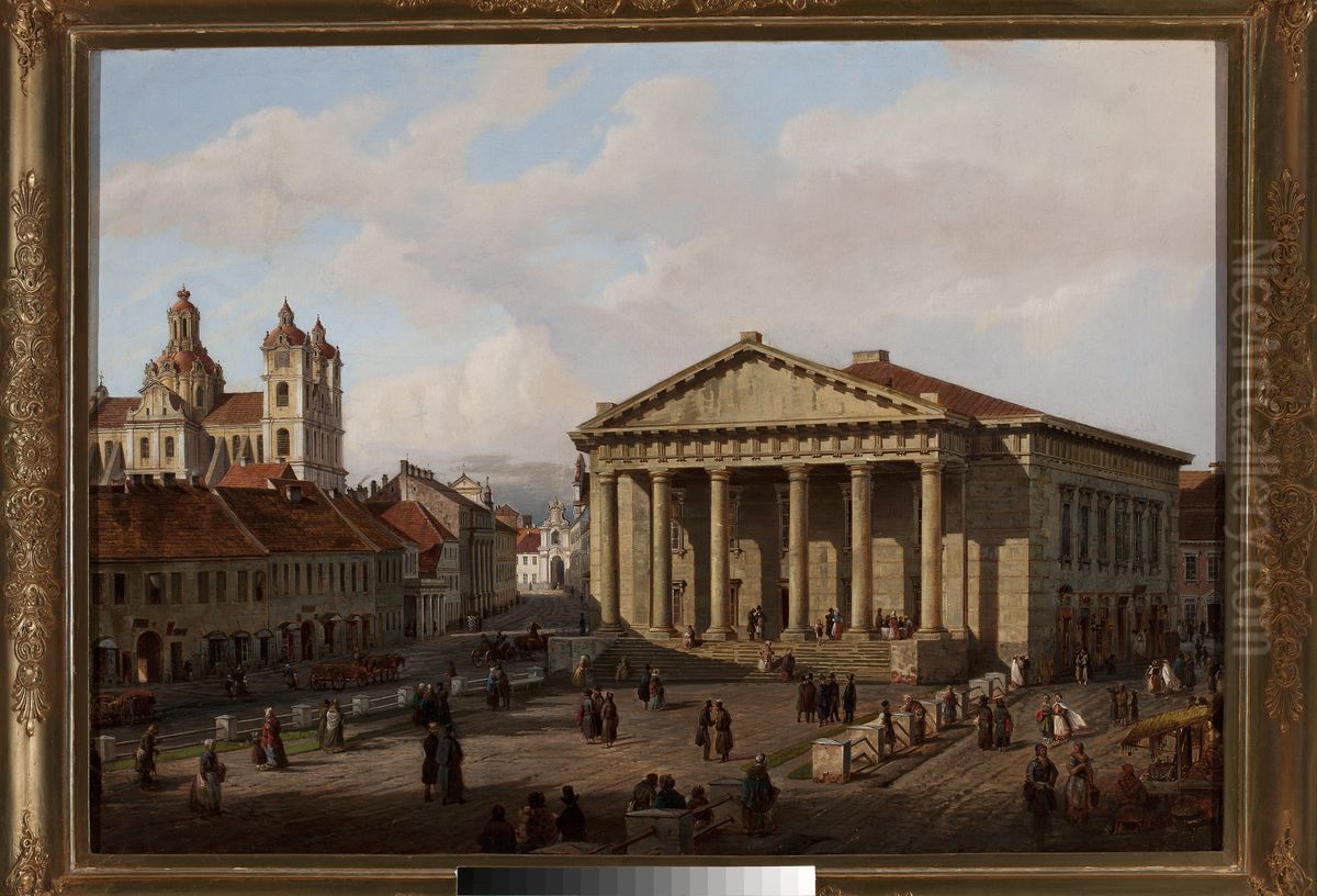 Town Hall in Vilnius Oil Painting by Marcin Zaleski