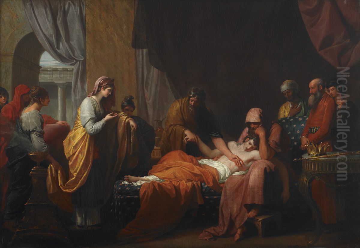 Erasistratus The Physician Discovers The Love Of Antiochus For Stratonice Oil Painting by Benjamin West