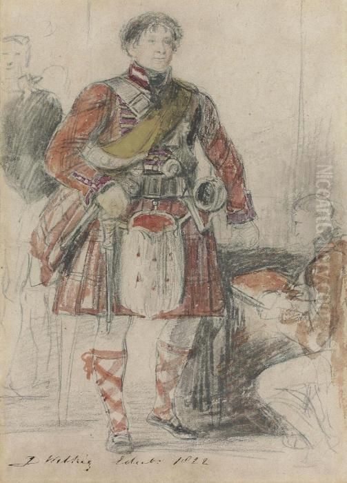 Portrait Study Of George Iv In Highland Dress At Holyrood Palace Oil Painting by Sir David Wilkie