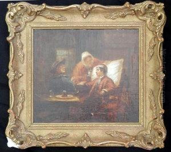 Couple Attending To An Invalid Oil Painting by Sir David Wilkie