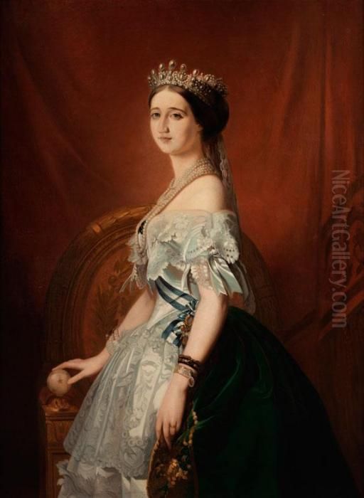 Eugenie De Montijo (spanische 
Grafin 1828 - 1920, Von 1853 - 1870 Kaiserin Der Franzosen Und Letzte 
Monarchin Frankreichs, Ehefrau Napoleon Iii) Oil Painting by Franz Xavier Winterhalter