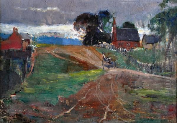  the Eltham Road  Oil Painting by Walter Withers