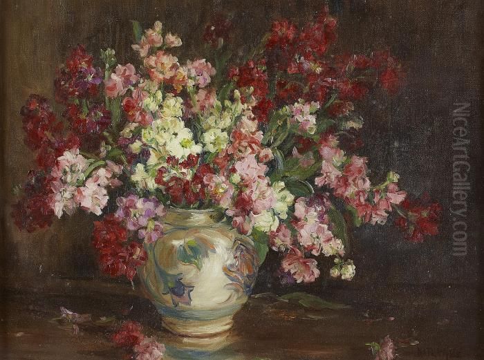 Sweet Peas Oil Painting by Kate Wylie