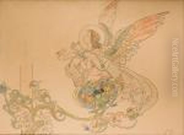 Aniol Z Banderola Oil Painting by Stanislaw Wyspianski