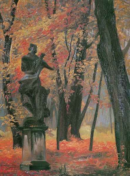 Branicki Park in Bialystok Oil Painting by Jozef Zimmermann