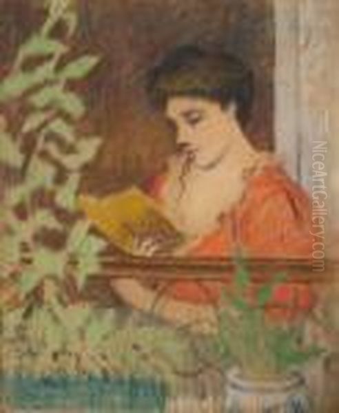 Giovane Donna In Lettura Oil Painting by Federigo Zandomeneghi