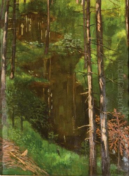 Erdoreszlet Oil Painting by Tivadar Zemplenyi