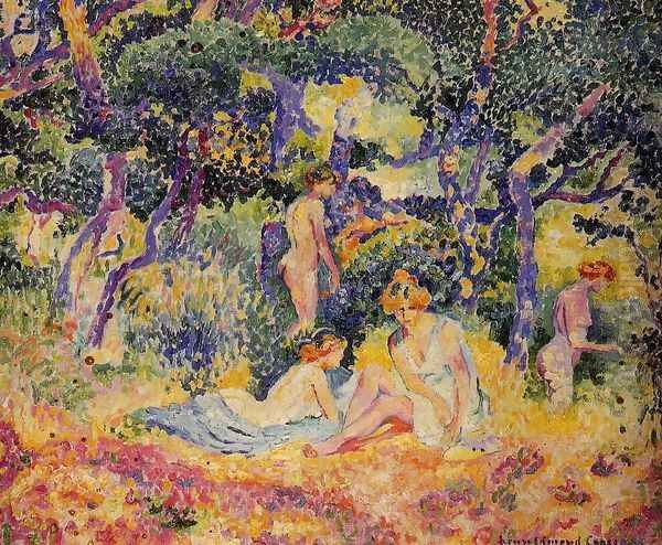 The Woods Oil Painting by Henri Edmond Cross