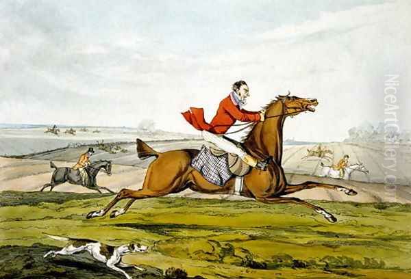 Champing at the Bit, from 'Qualified Horses and Unqualified Riders', 1815 Oil Painting by Henry Thomas Alken