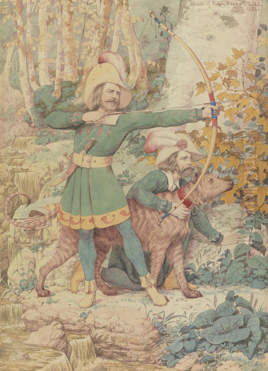 Sketch of Robin Hood Oil Painting by Richard Dadd
