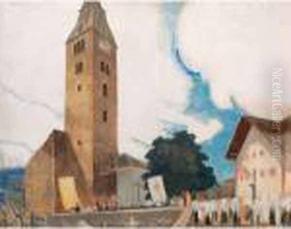 Retour De Prossecion Oil Painting by Ernest Bieler