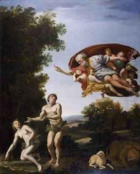 The Expulsion of Adam and Eve Oil Painting by Domenico Zampieri (Domenichino)