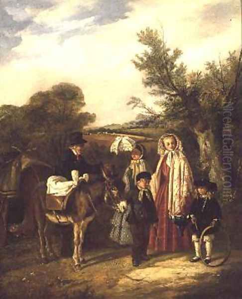 Wayside Tinker Oil Painting by Charles Hunt