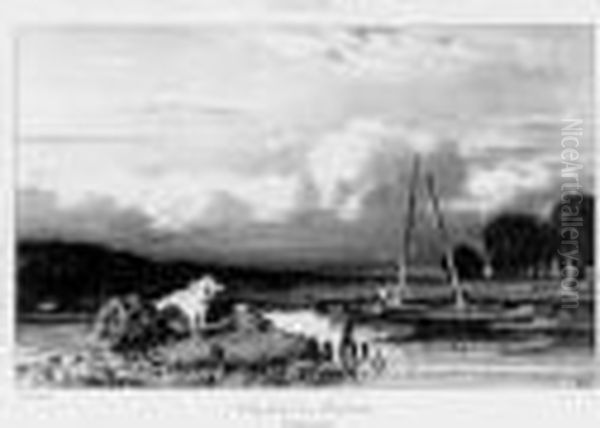 Pacages Du Limousin
 ; Moulin De La Sologne Oil Painting by Jules Dupre