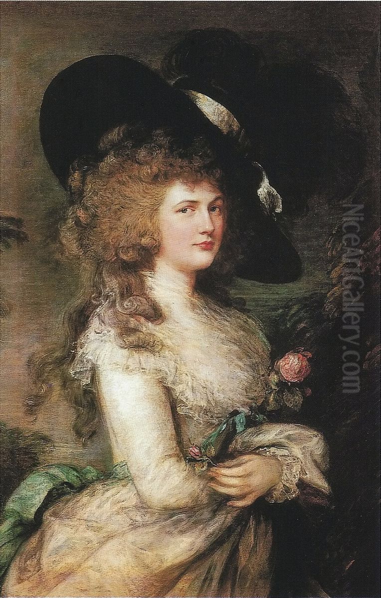 Portrait Of Georgiana, Duchess Of Devonshire Oil Painting by Thomas Gainsborough