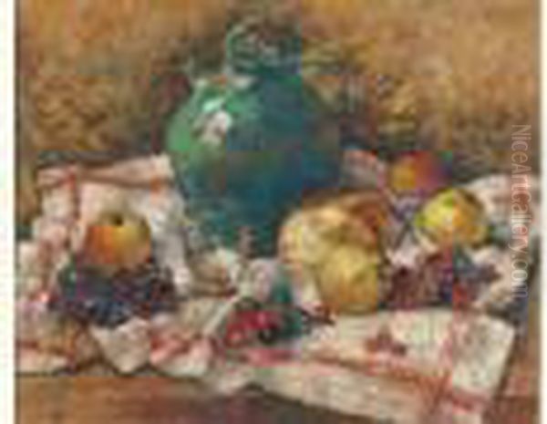 Nature Morte A La Cruche Verte. Oil Painting by Paul-Elie Gernez