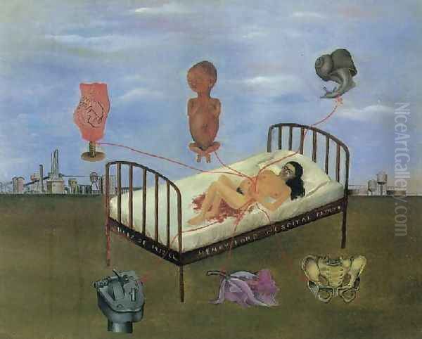 Henry Ford Hospital Oil Painting by Frida Kahlo