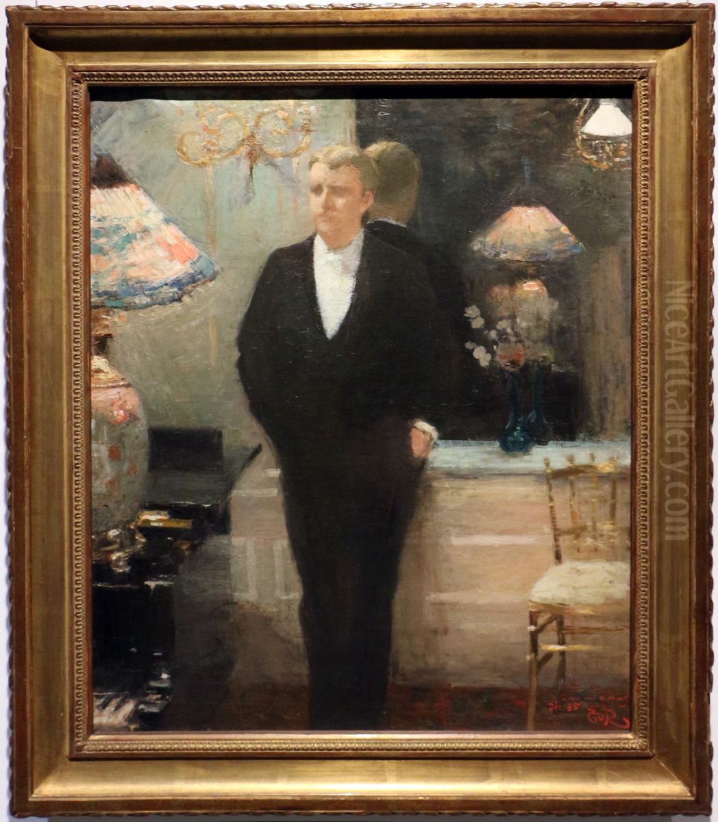 Portrait of Octave Maus Oil Painting by Theo van Rysselberghe