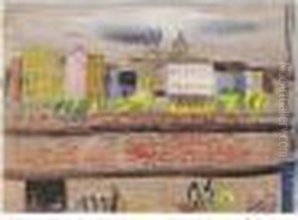 West Indian Street Scene Oil Painting by Boris Dmitrievich Grigoriev