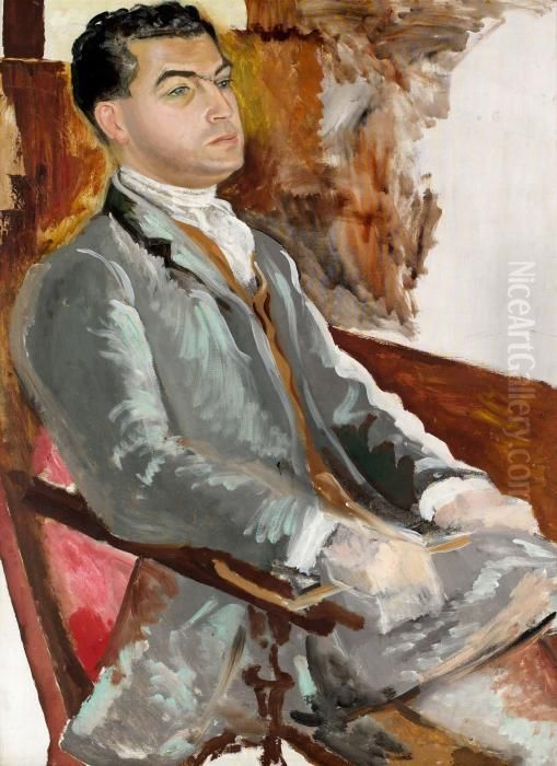 Portratt Av Ragnar Thiel Oil Painting by Isaac Grunewald