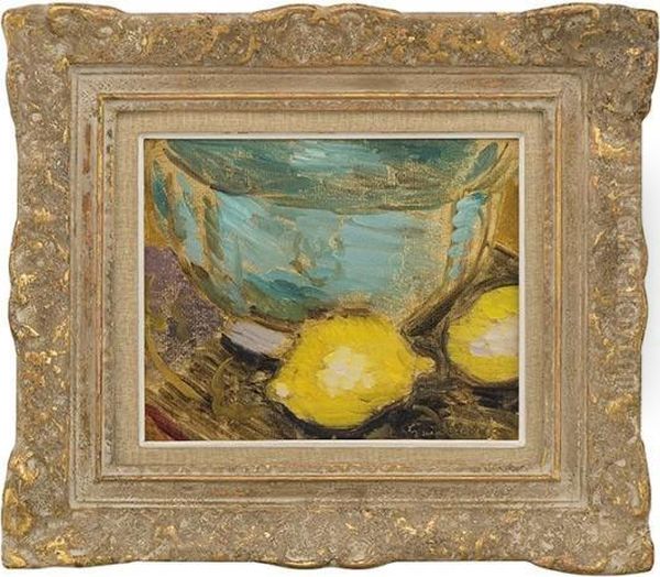 Still Life With Lemonsand Bowl Oil Painting by Isaac Grunewald